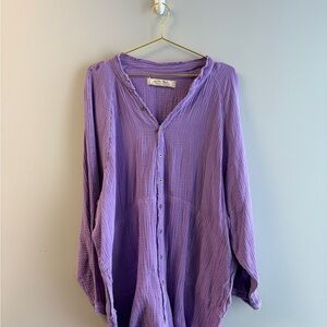 Purple Button-Up Women's Top